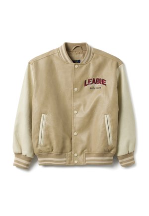 WITH REGULAR FIT AND BUTTONS - Kunstlederjacke - white beige