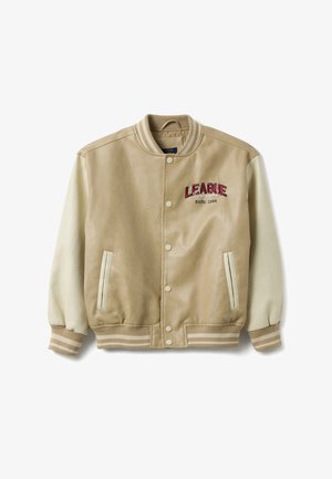 WITH REGULAR FIT AND BUTTONS - Imitatieleren jas - white beige