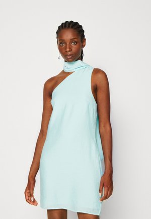 NA-KD WRAP NECK MINI DRESS - Koktailové šaty/večierkové šaty - blue