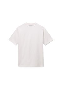 Κοντομάνικη μπλούζα με στρογγυλή λαιμόκοψη από βαμβάκι εκρού, με απλό σχέδιο στην πλάτη και άνετη εφαρμογή με απαλή υφή.