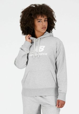 ESSENTIALS STACKED LOGO - Felpa con cappuccio - athletic grey