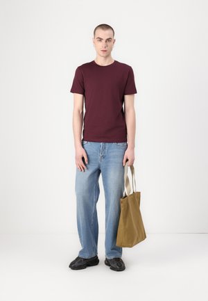 SLHCORMAC O NECK TEE 3 PACK - Basic T-shirt - dark grey/wine tasting/dark olive