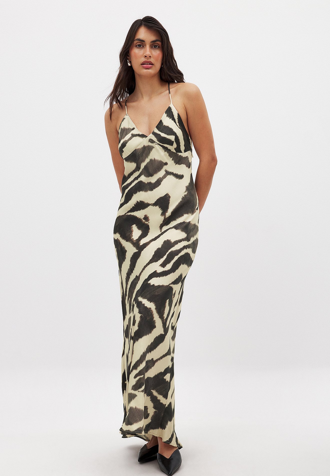 Na Kd Satijnen Slipdress Satijnen Slipjurk Groen NA-KD