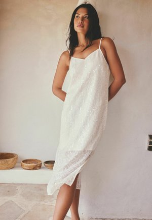 Next, TALL FIT - SEQUIN MIDI SLIP DRESS - Cocktail dress / Party dress - cream