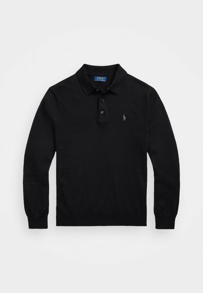 Polo Ralph Lauren WOOL POLO-COLLAR JUMPER - Strikkegenser - black