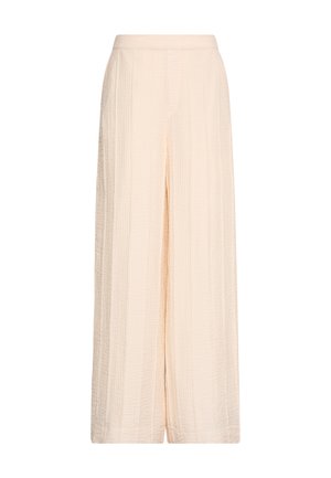 Calvin Klein, CALVIN KLEIN RELAXED SHEER STRIPE CRINKLE TROUSERS - Bukser - beige