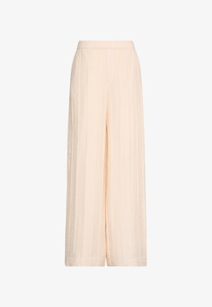 Calvin Klein, CALVIN KLEIN RELAXED SHEER STRIPE CRINKLE TROUSERS - Bukser - beige