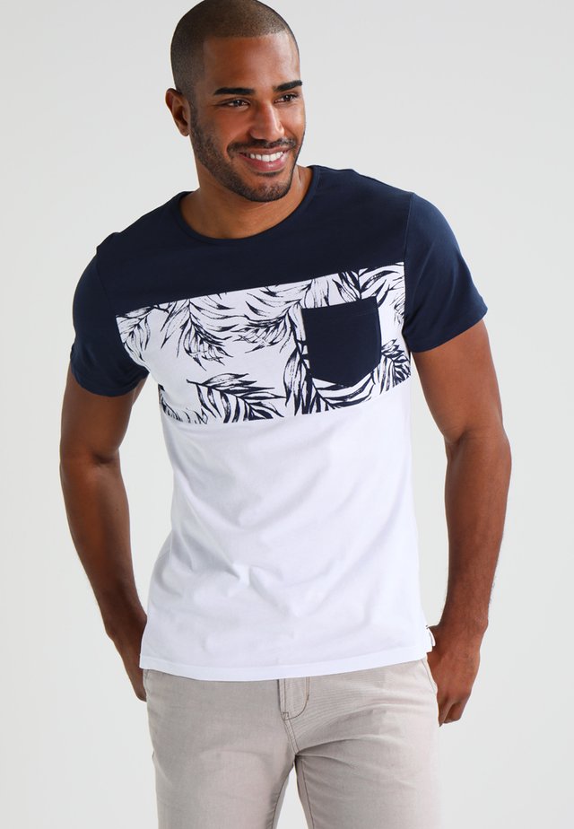 T-shirt imprimé - navy/white