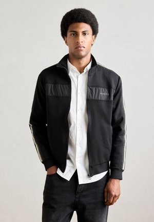 Antony Morato REGULAR FIT IN INTERLOCK BLEND WITH EFFECT LOGO PRINT - Sweater met rits - black