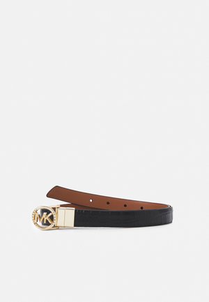 REVERSIBLE BELT - Ceinture - black/luggage/gold-coloured