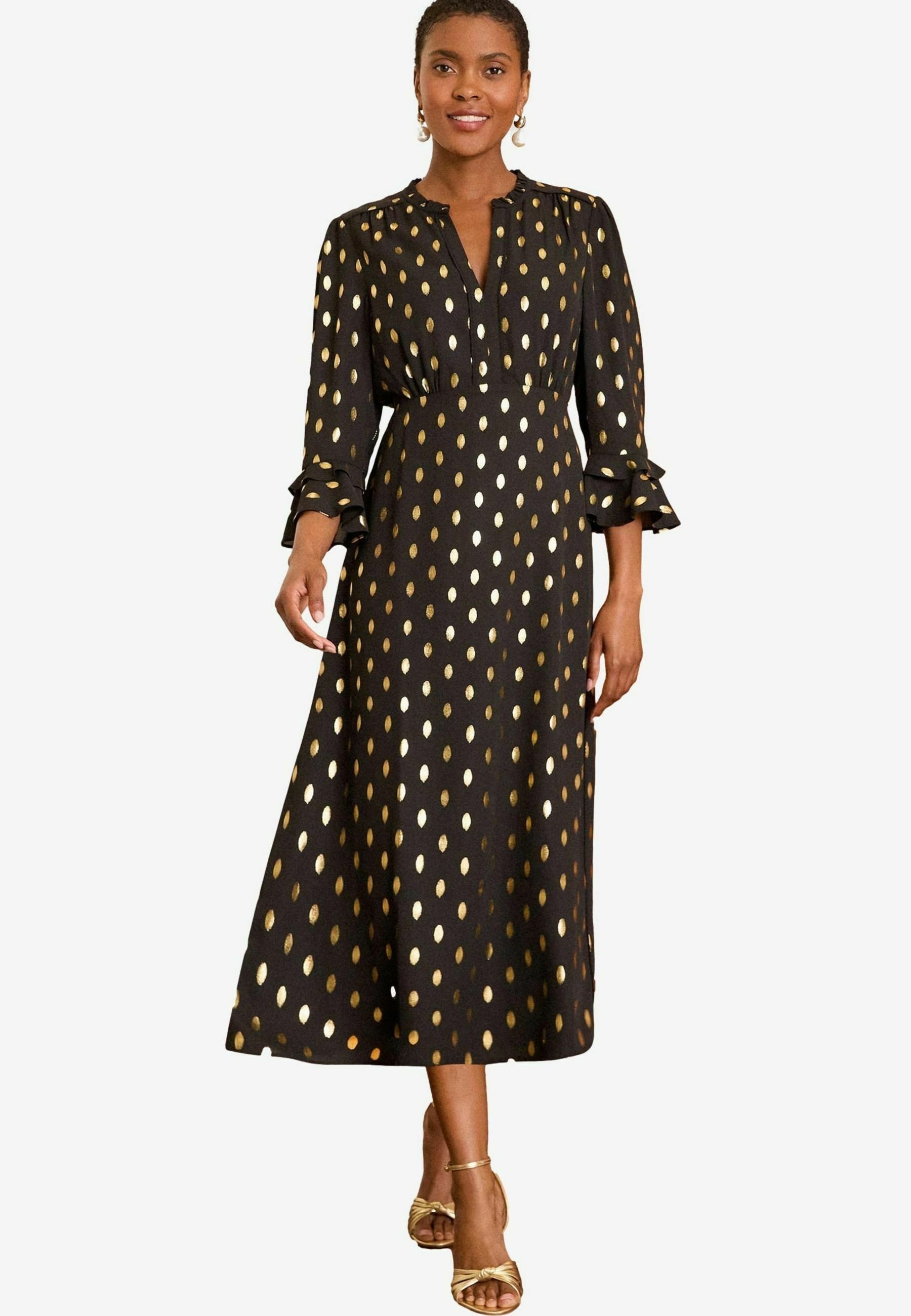 Love & Roses DASH FOIL FLUTE SLEEVE REGULAR FIT - Day dress - black -  Zalando