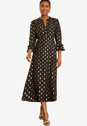 Love & Roses DASH FOIL FLUTE SLEEVE REGULAR FIT - Denní šaty - black