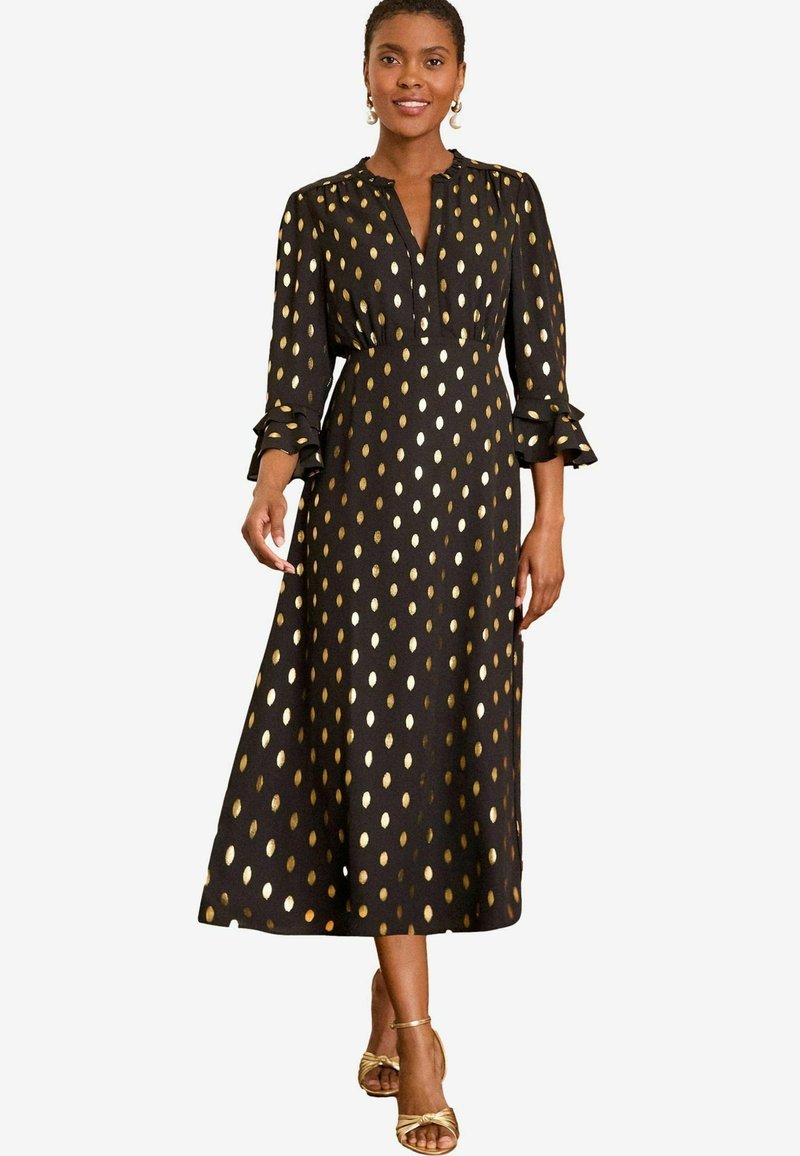 Love & Roses DASH FOIL FLUTE SLEEVE REGULAR FIT - Rochie de zi - black