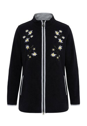 Ulla Popken, EDELWEISS EMBROIDERED FLEECE JACKET - Halflange jas - black
