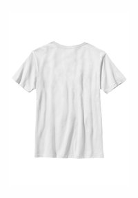 Weißes Baumwoll-T-Shirt mit klassischem Rundhalsausschnitt, kurzen Ärmeln und einer glatten, weichen Textur. Keine Grafiken oder Muster sichtbar. Rückansicht.