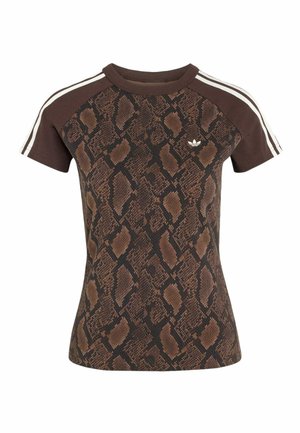 adidas Originals, ADIDAS ORIGINALS SNAKE PRINT CALI TEE - T-shirt imprimé - earth strata   aurora coffee