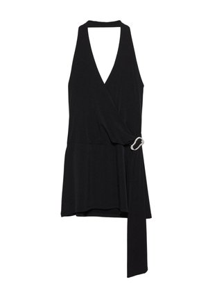 SHORT HALTER WITH BUCKLE - Rochie de zi - black