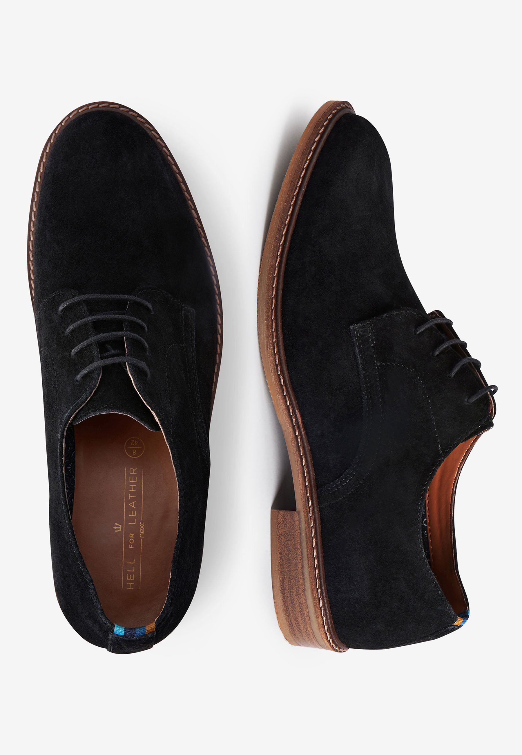 Next NAVY SUEDE DERBY SHOES - Business 