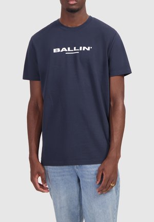 REGULAR FIT CREWNECK - Print T-shirt - navy