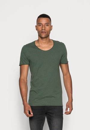 SLHNEWMERCE O-NECK TEE - T-shirt basic - cilantro/melange