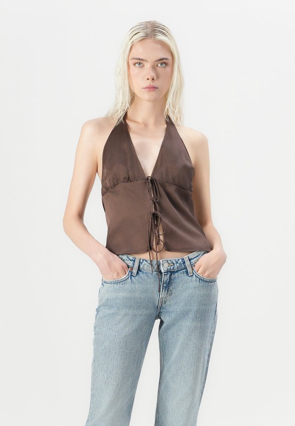 TIE-FRONT HALTERNECK - Top