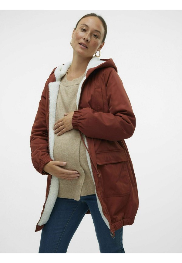 KAPUZE ELASTISCHE BÜNDCHEN - Wintermantel - roasted russet