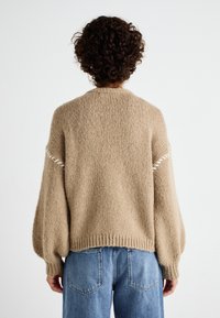 Vero Moda FENG LS V-NECK GA BOO - Cardigan - silver mink/snow white