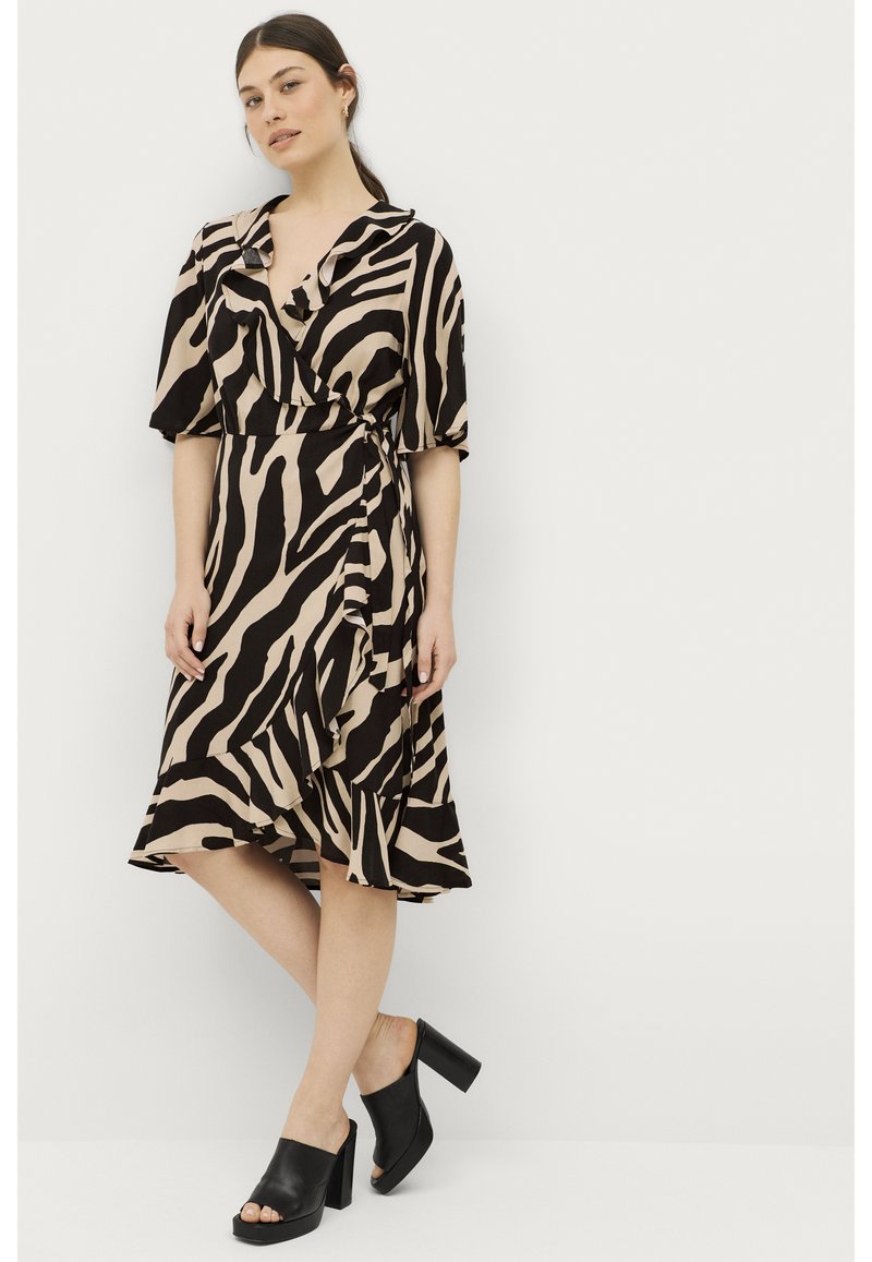 Ellos Collection FRONTWICKEL - Robe de jour - schwarz/noir - ZALANDO.BE