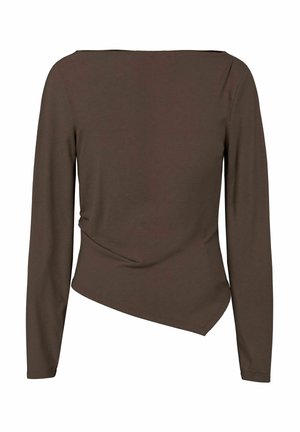 Pieces, LONG SLEEVED TOP PCSIRENE ASYMMETRICAL - T-shirt à manches longues - hot fudge
