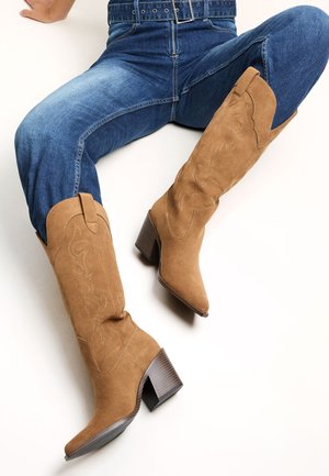 Cowboy/Biker boots - sand