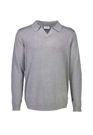Lindbergh V-NECK - Camiseta de manga larga - grey stone mix
