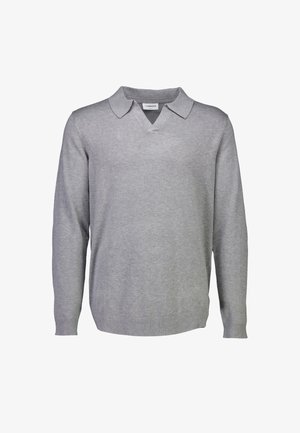 Lindbergh V-NECK - T-shirt à manches longues - grey stone mix