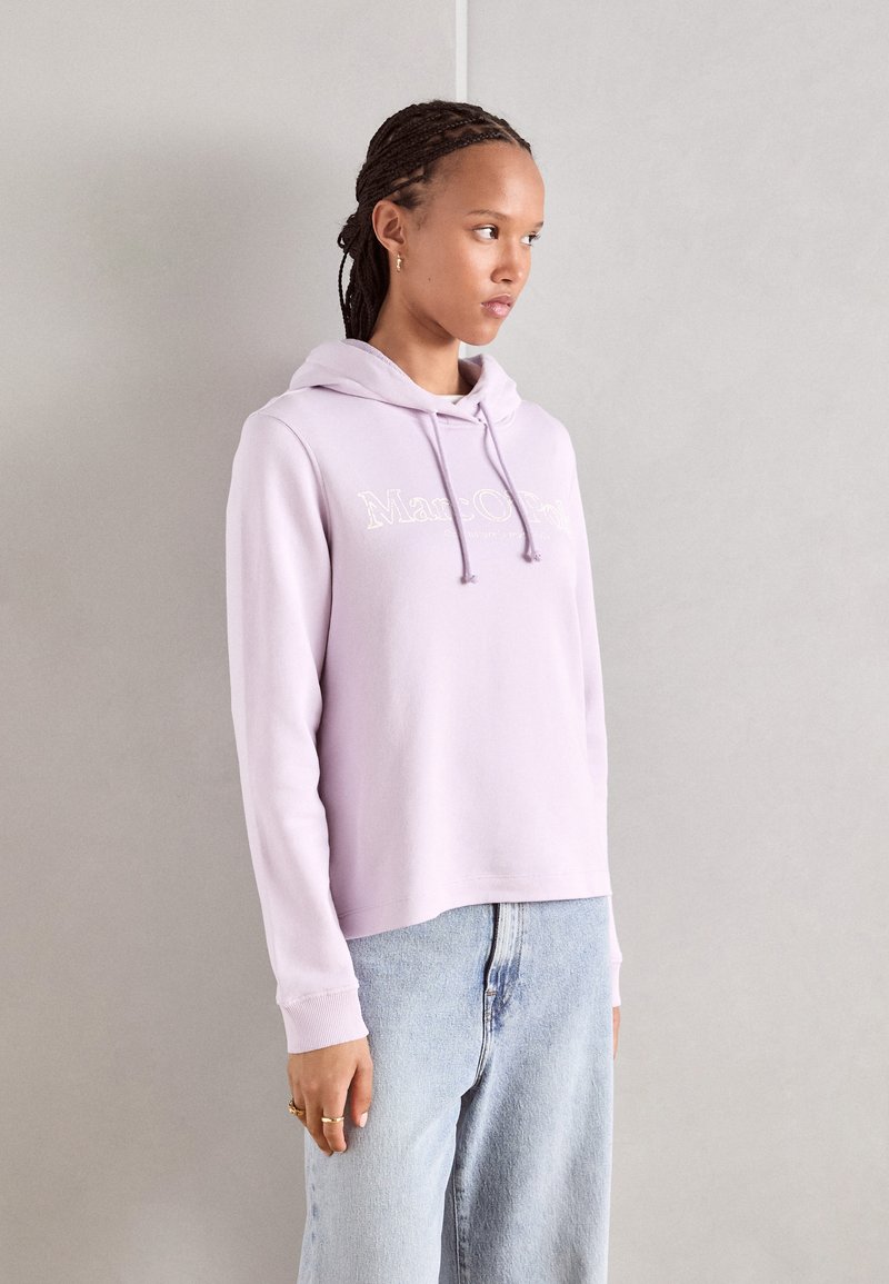 Marc O'Polo LONG SLEEVE HOODED LOGO PRINT - Felpa - faded lilac