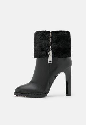 High heeled ankle boots - black