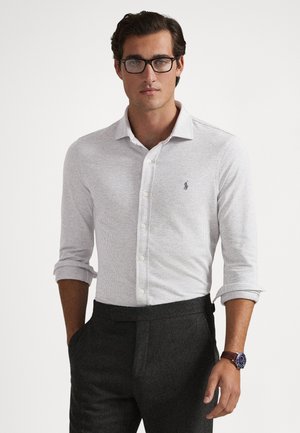 HOUNDSTOOTH JERSEY SPREAD-COLLAR SHIRT - Πουκάμισο - antique cream/puppytooth