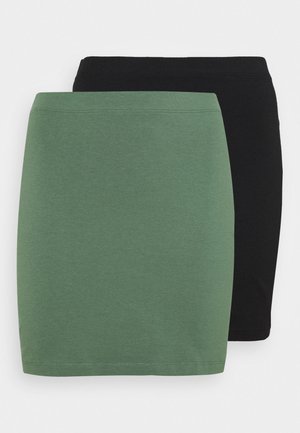 2 PACK - Minifalda - khaki/black