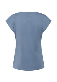 T-shirt azzurro cielo a maniche corte con scollatura rotonda e vestibilità comoda. Realizzato in morbido cotone, presenta una texture liscia e bordi puliti.