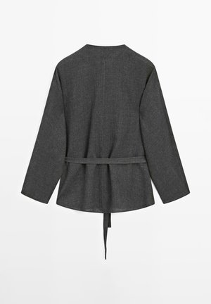 Massimo Dutti FELT TEXTURE WITH TIE DETAIL - Bluse - grey