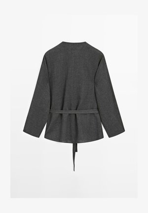 Massimo Dutti FELT TEXTURE WITH TIE DETAIL - Bluse - grey