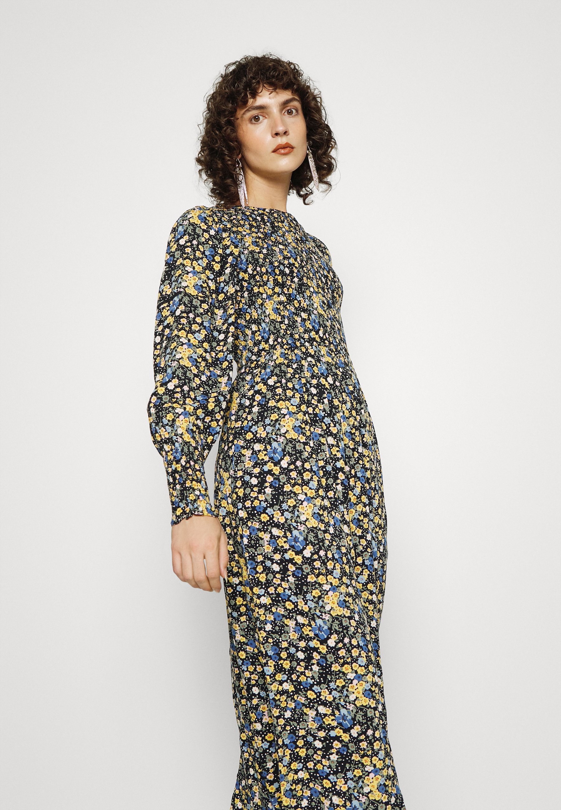 Vero Moda Tall VMVILBA SMOCK DRESS - Maxi-jurk - black/zwart - Zalando.nl