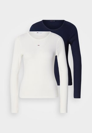 SLIM ESSENTIAL 2 PACK  - Long sleeved top - ecru/dark night navy