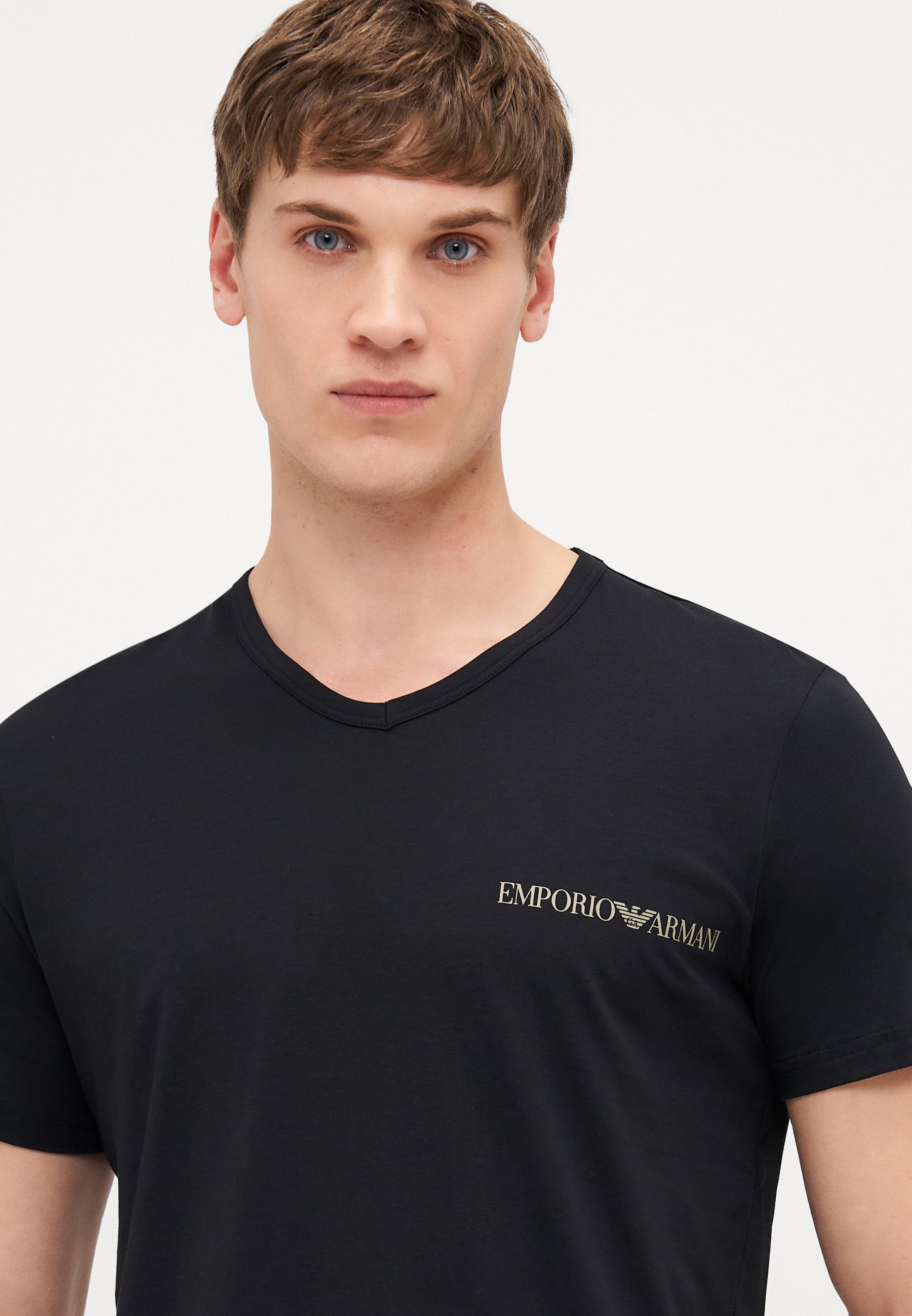Emporio Armani V NECK 2 PACK - Undershirt - black - Zalando