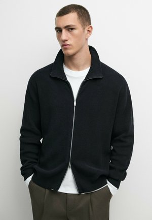 Massimo Dutti, Cardigan - mottled dark blue