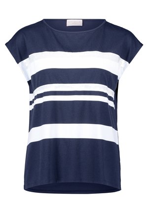 Betty Barclay, BETTY BARCLAY MIT RINGEL CASUAL-SHIRT - T-Shirt print - dunkelblau weiß