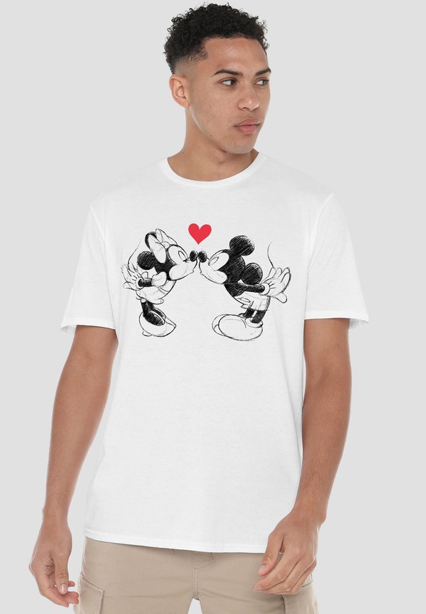 MICKEY MOUSE AND MINNIE SKETCH KISS VALENTINE'S DAY - T-Shirt print