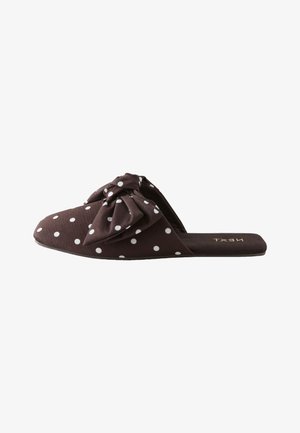 Next, Pantolette flach - brown white spot