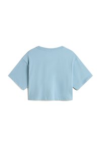 Kraftigt kortærmet t-shirt i lys blå, lavet af blød bomuld. Har en rund halsudskæring og en afslappet pasform uden tryk eller udsmykninger.