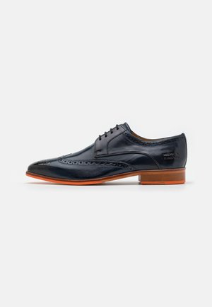 LEWIS 3 - Smart lace-ups - marine/tan/orange