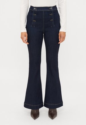 ONLRAIN BUTTON - Kavbojke na trapez - dark blue denim