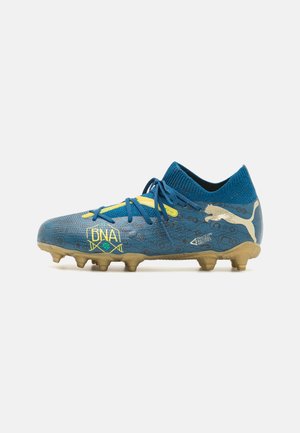 Puma FUTURE 7 MATCH BNA FG/AG JR UNISEX - Scarpe da calcio per terreni duri - sailing blue/marine blue/pelé yellow/grassy green/gold